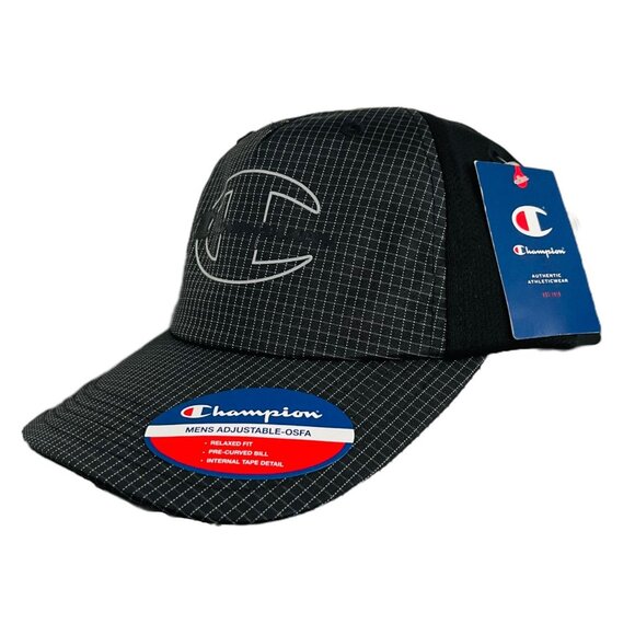 Champion Black/Grey Grid Cap Men's One Size - Picture 2 of 2